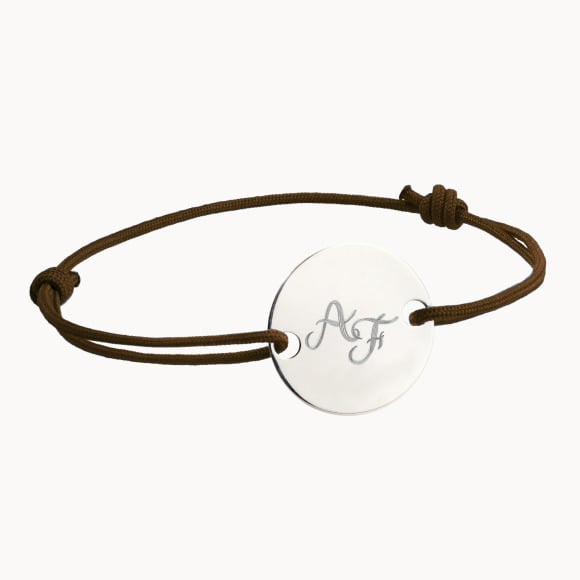 Personalisiertes großes Pastille Armband für Männer mit Monogramm Merci Maman

