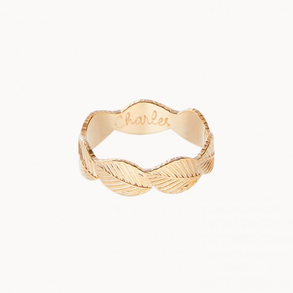 anillo dafne personalizado baño oro merci maman