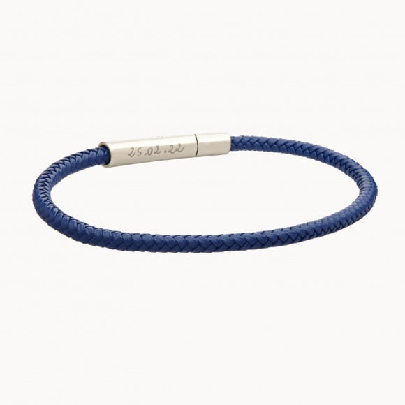 Pulsera personalizada de cuero fina para hombre merci maman