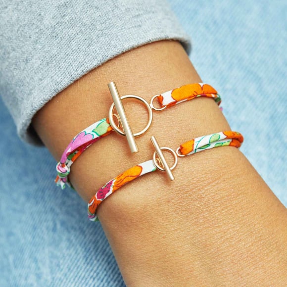 Liberty T-Bar Bracelet plaqué or merci maman