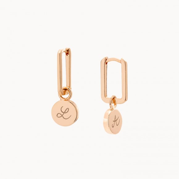 personalised love links hoop earrings gold plated merci maman