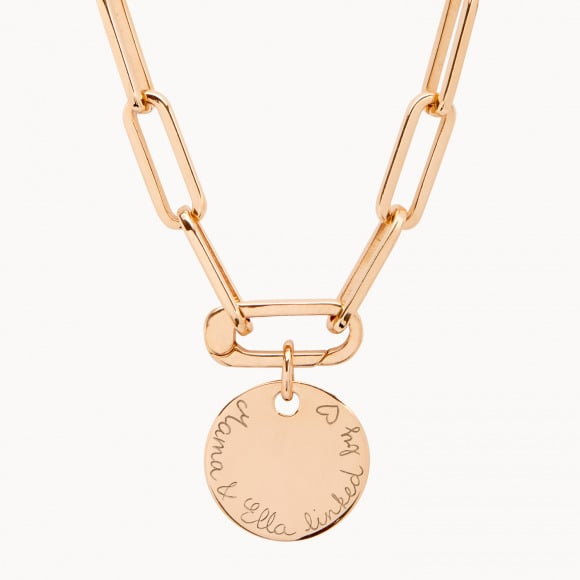 Personalised Love Links Necklace gold plated merci maman