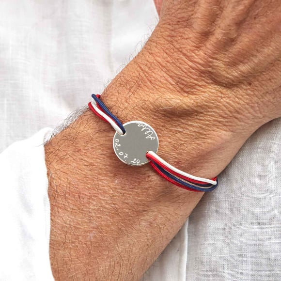 Men's Personalised Olympic Bracelet silver merci maman 