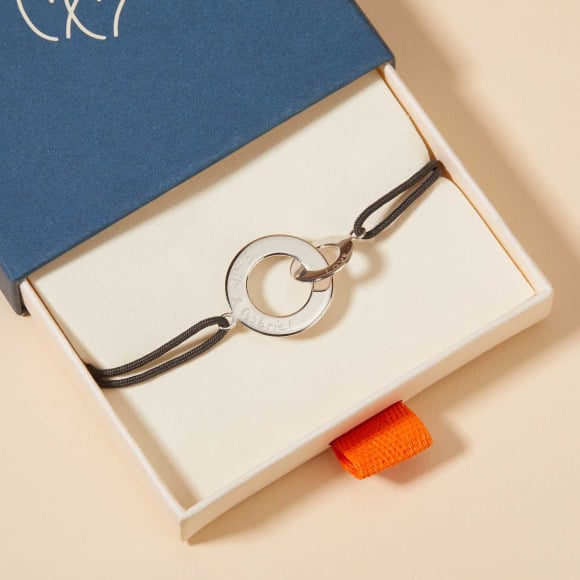 Personalisiertes Armband mit verschlungenen Ringen für Männer Merci Maman
