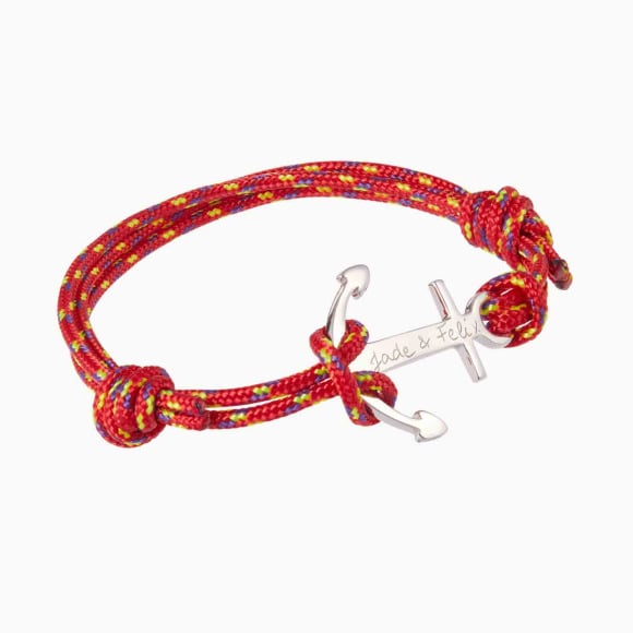 Bracelet Marin Ancre personnalisé pour homme argent sterling merci maman