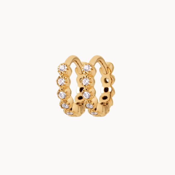 Crystal Eternity Mini Hoop Earrings gold plated merci maman