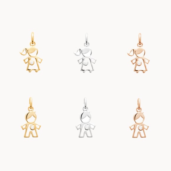 Comprar un mini charm niño o niña en cristal baño de oro merci maman