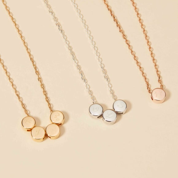 Collier personnalisé Mini Bulle plaqué or merci maman