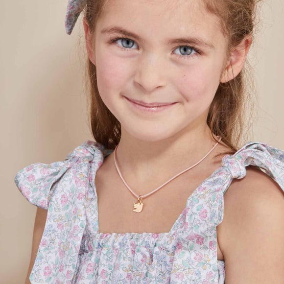 Personalised Mini Christening or Communion Braid Necklace Merci Maman