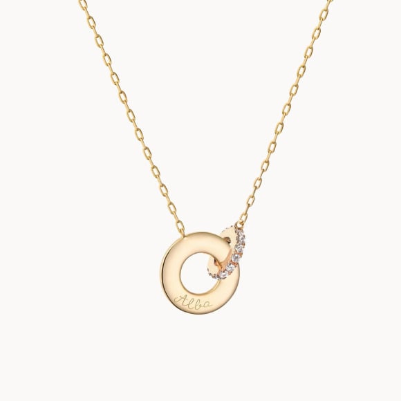 Personalised Crystal Intertwined Necklace Rose Gold Plated Merci Maman
