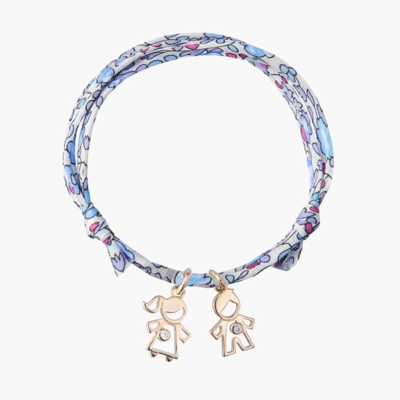 Mini pulsera de cristal Familia Liberty baño de oro merci maman