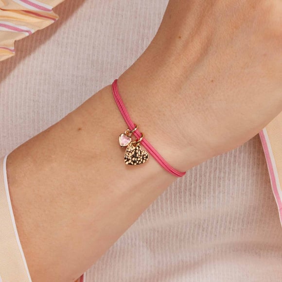 Bracciale personalizzato Mini Cuore Martellato Merci Maman