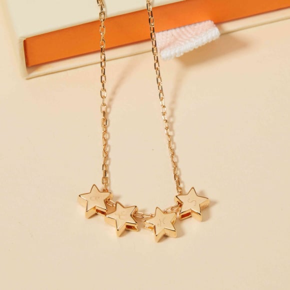 Personalised Mini Star Initial Necklace gold plated merci maman