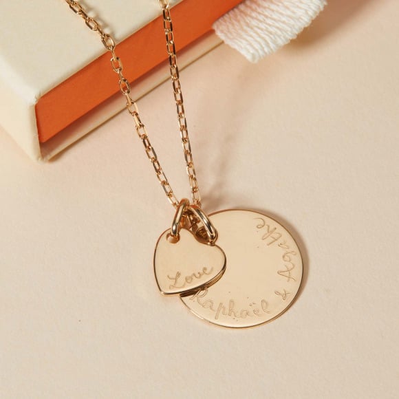 personalised love necklace gold plated merci maman