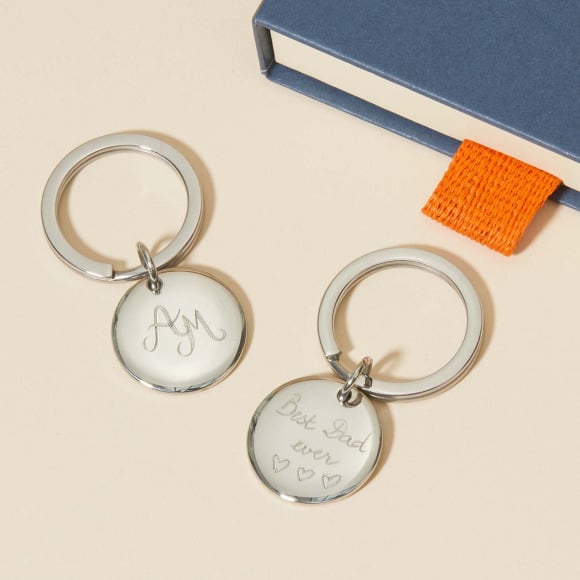 Personalised Monogram Stainless Steel Keyring Merci Maman