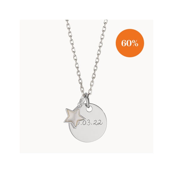 personalised medium mother of pearl necklace gold plated merci maman