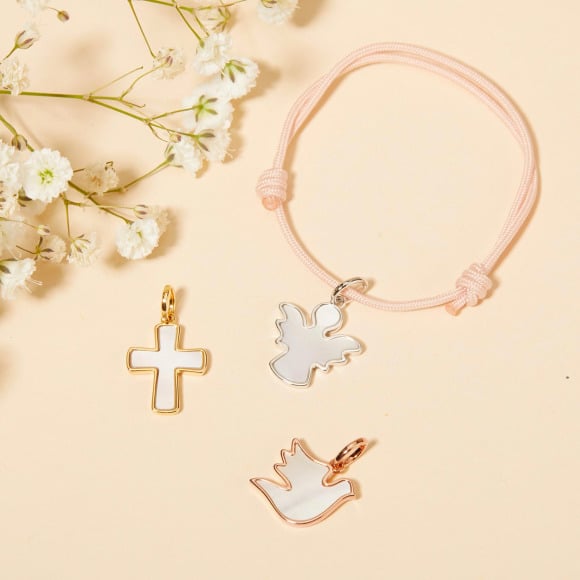 Personalised Mother of Pearl Christening or Communion Bracelet