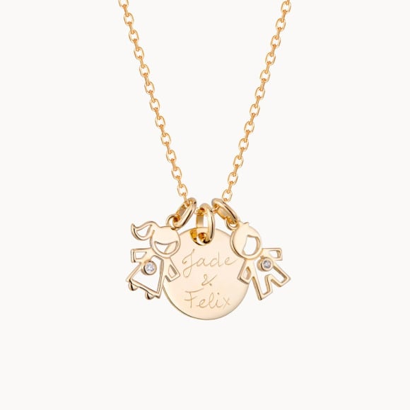 Collar personalizado Mamá Cristal baño de oro merci maman