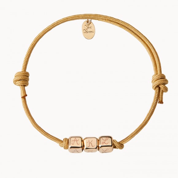 Bracelet Cube personnalisé plaqué or merci maman