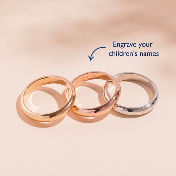 Personalised name ring gold plated sterling silver rose gold plated merci maman