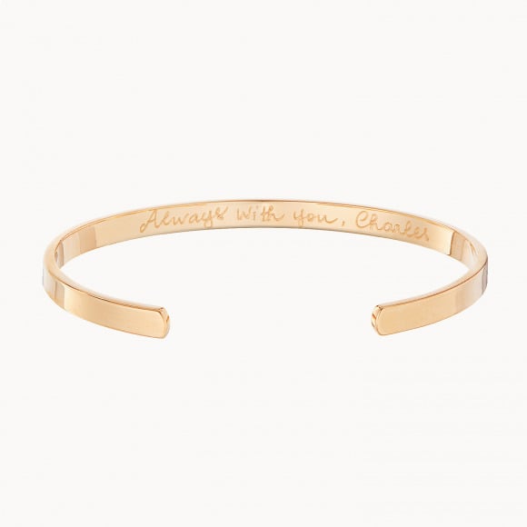 Personalisierter offener Armreif vergoldet merci maman