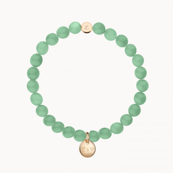 Personalised Mini Charm Beaded Bracelet gold plated merci maman