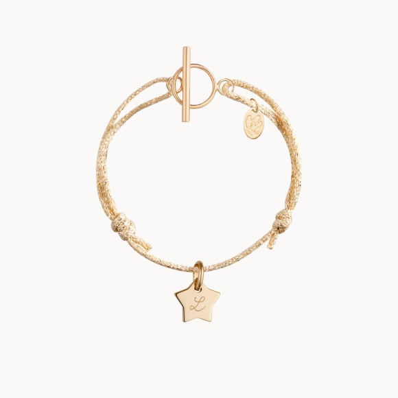 Braccialetto personalizzato con mini ciondoli brillante placcato in oro merci maman