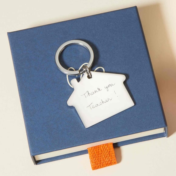 Portachiavi personalizzato per insegnante in acciaio merci maman
