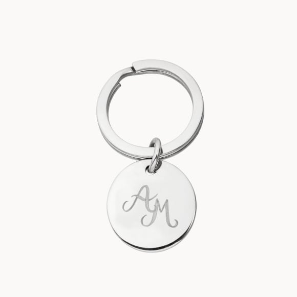 Personalisierter Schlüsselanhänger aus Edelstahl mit Monogramm Merci Maman
