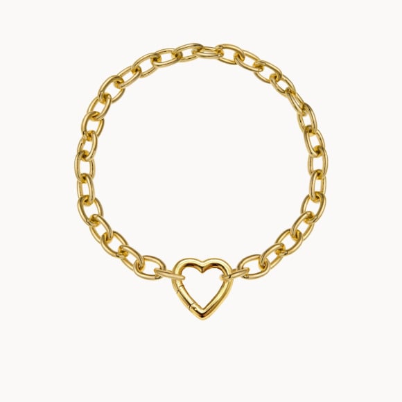 Personalised Heart Lucky Charm Stainless Steel Bracelet merci maman