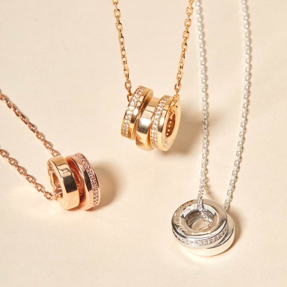 Personalised Unity Necklace gold plated merci maman