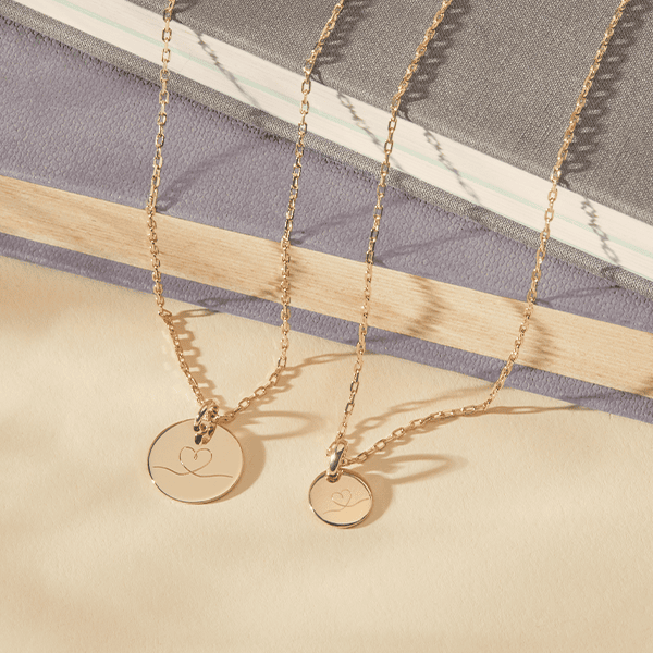 mother and baby necklaces gold plated merci maman