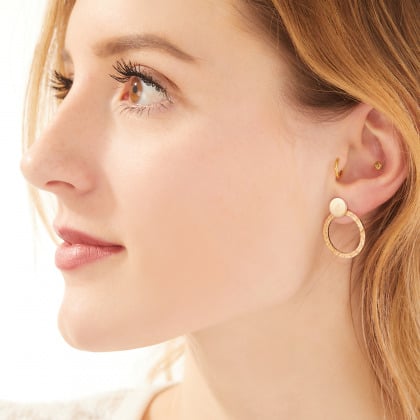 Boucles d'oreilles Galilée personnalisées plaqué or merci maman