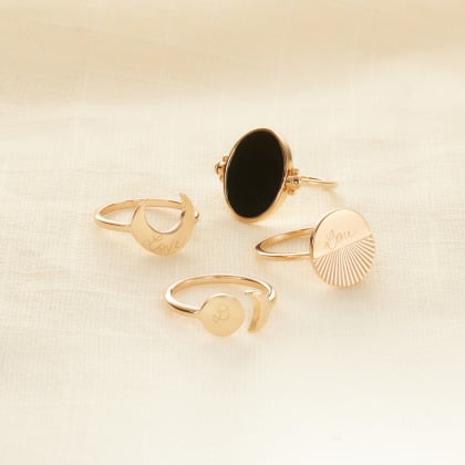 personalised rings gold plated merci maman