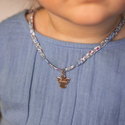 Collana Liberty personalizzata per il battesimo o la comunione placcato oro merci maman