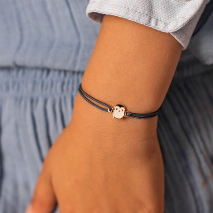 Children's Personalised Penguin Bracelet merci maman
