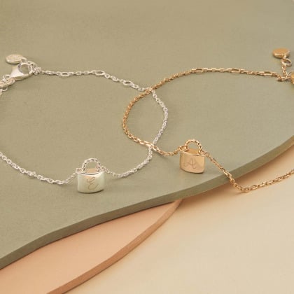 Bracelet Cadenas personnalisé plaqué or merci maman