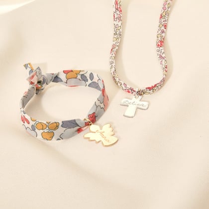 Personalised Christening or Communion Liberty Bracelet gold plated merci maman