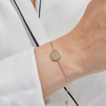 Bracelet personnalisé Zodiaque sur chaîne gold plated merci maman