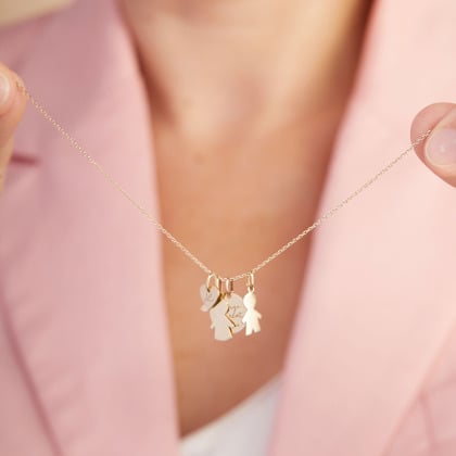 Personalisierte 375er Gold Duchess Kate Halskette merci maman