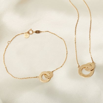 Collana Intrecciata personalizzata in oro 9 carati merci maman
