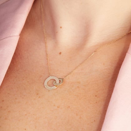 Collana Intrecciata personalizzata in oro 9 carati merci maman