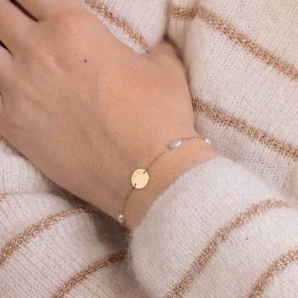 Bracelet personnalisé Gouttes perlées 9 carats