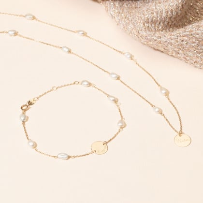 Personalised 9 Carat Gold Pearl Necklace