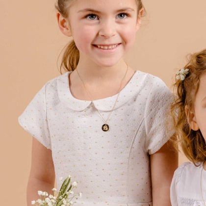 Collana personalizzata con Medaglia dell'Angelo in oro 9 carati merci maman