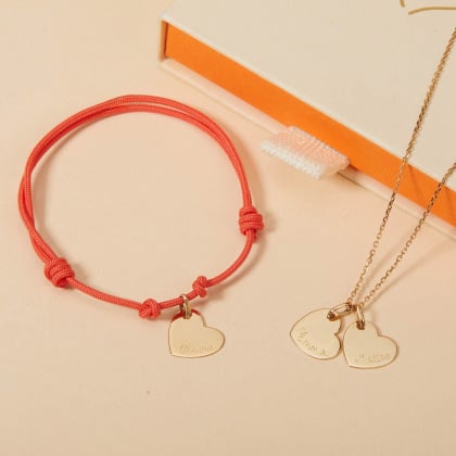 Bracciale personalizzato Cuore con nome in oro 9 carati merci maman