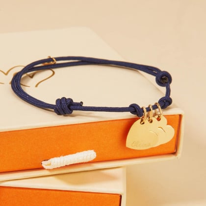 Bracciale personalizzato Cuore con nome in oro 9 carati merci maman