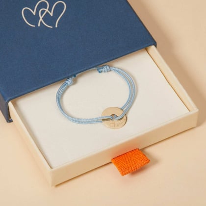 Bracciale personalizzato con Mini Disco Aperto in oro 9 carati merci maman