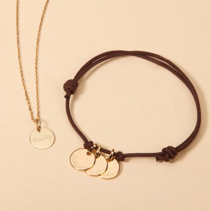 Personalisiertes 375er Gold Namensarmband merci maman