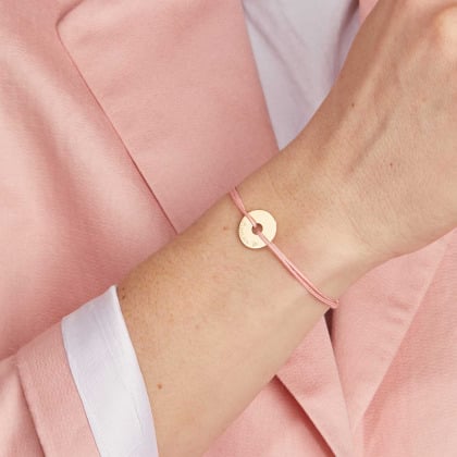 Personalised 9 Carat Gold Open Disc Bracelet merci maman